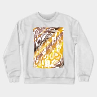 White Gold Abstract Wave of Thoughts No 4 Crewneck Sweatshirt